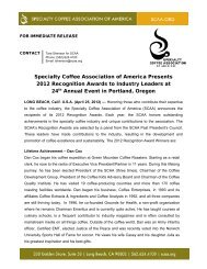 Specialty Coffee Association of America Presents 2012 ... - SCAA