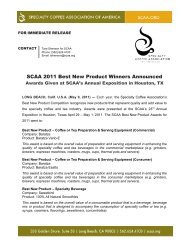 SCAA 2011 Best New Product Winners Announced