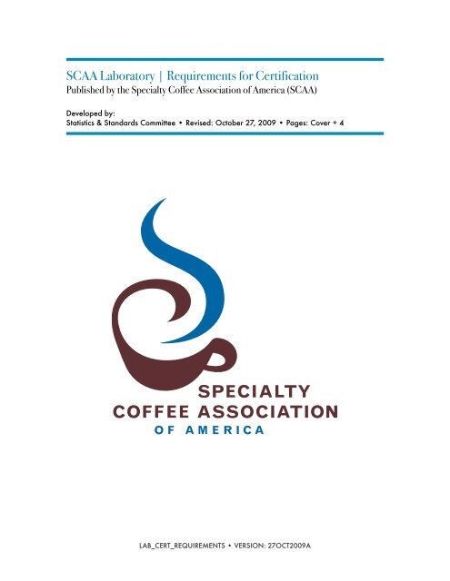 SCAA Laboratory | Requirements for Certification