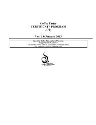 Coffee Taster Certificate Program Handbook - SCAA