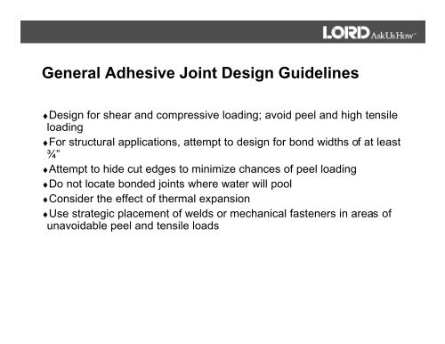 General Adhesive Joint Design Guidelines - Scabro