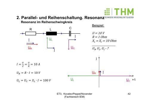 2. Parallel- und Reihenschaltung. Resonanz - IEM