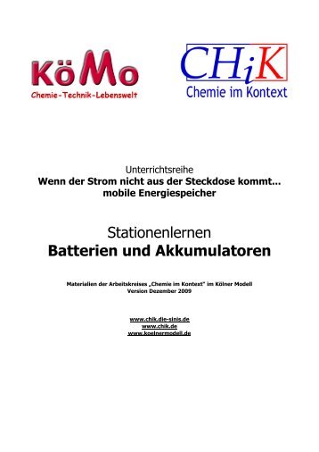 Stationenlernen Batterien und Akkumulatoren - Chik.die-sinis.de