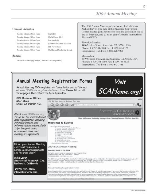 March 2004 - Society for California Archaeology