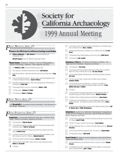 March 1999 - Society for California Archaeology