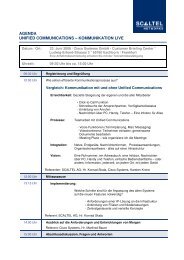 Agenda und Anmeldeformular - Scaltel AG
