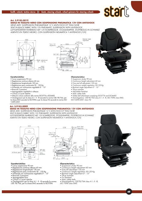 3sedili, volanti, testine sterzo seats, steering, wheels ... - Scan-Agro