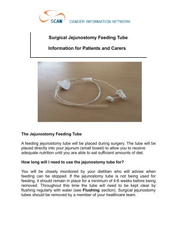 Surgical Jejunostomy Feeding Tube Information for Patients ... - SCAN