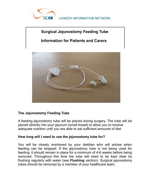 Surgical Jejunostomy Feeding Tube Information for Patients ... - SCAN