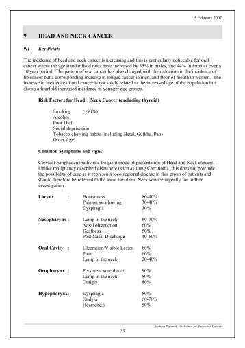 HDL(2007)9 - Scottish referral guidelines for suspected cancer - SCAN