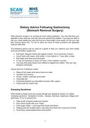 Dietary Advice Following Gastrectomy (Stomach Removal ... - SCAN