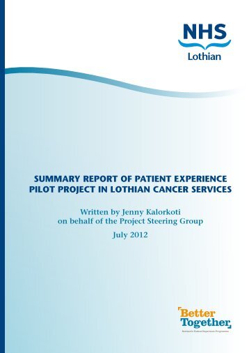 NHS Lothian Patient Experience Project Report - SCAN