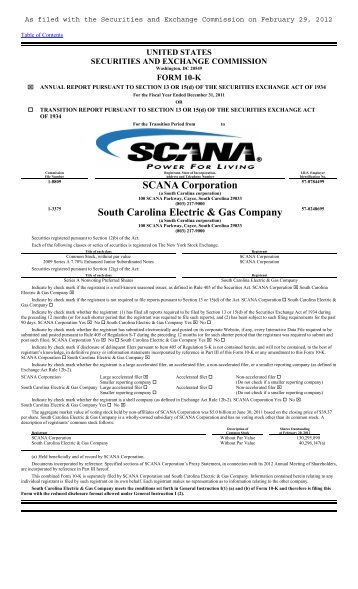 10-K - SCANA Corporation