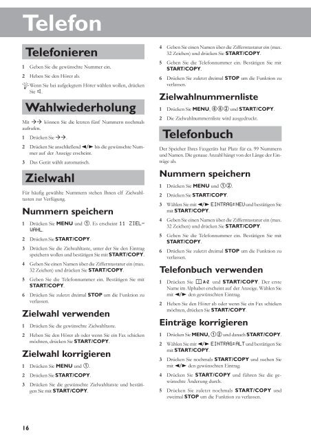 BDA Philips Laserfax 725/755 deutsch - Fax-Anleitung.de