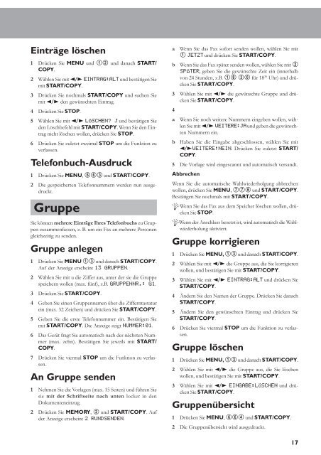 BDA Philips Laserfax 725/755 deutsch - Fax-Anleitung.de