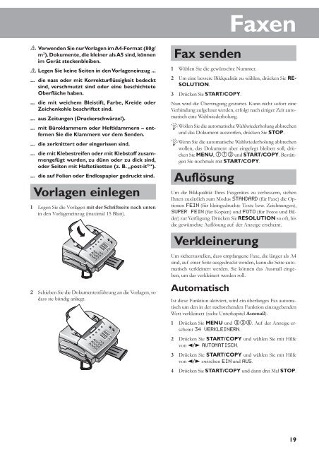 BDA Philips Laserfax 725/755 deutsch - Fax-Anleitung.de