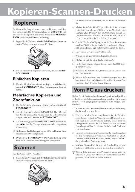 BDA Philips Laserfax 725/755 deutsch - Fax-Anleitung.de