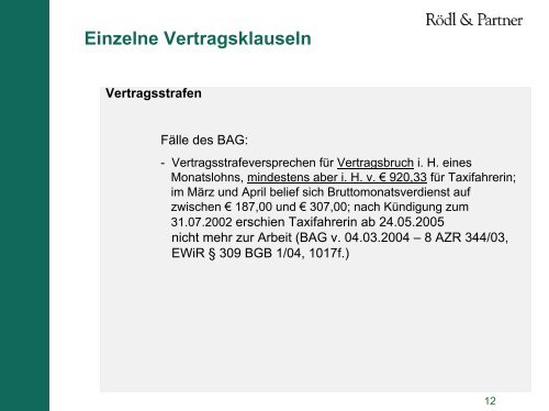 Einzelne Vertragsklauseln Schriftformklauseln