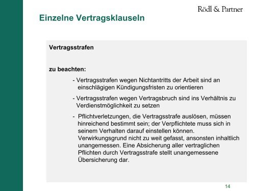 Einzelne Vertragsklauseln Schriftformklauseln