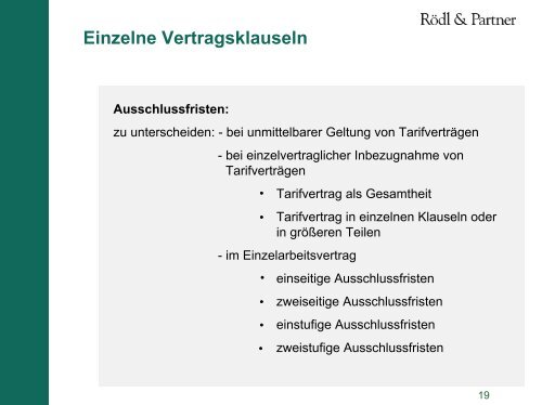 Einzelne Vertragsklauseln Schriftformklauseln