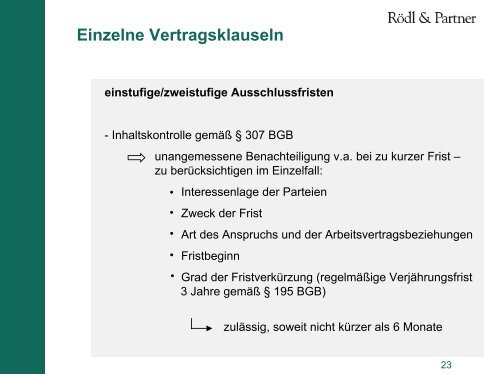 Einzelne Vertragsklauseln Schriftformklauseln