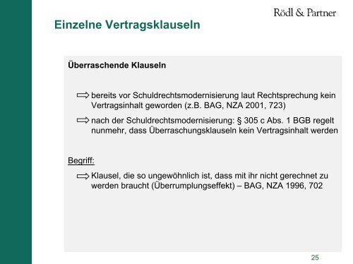 Einzelne Vertragsklauseln Schriftformklauseln