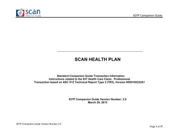 Companion Guide 837 Professional - SCAN Health Plan