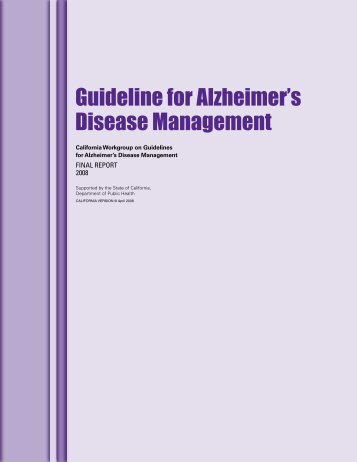 Guideline for Alzheimer's Disease Management