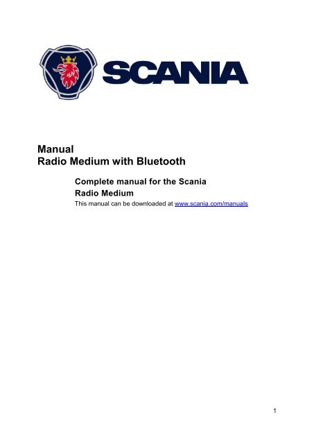 Manual Radio Medium with Bluetooth - Scania