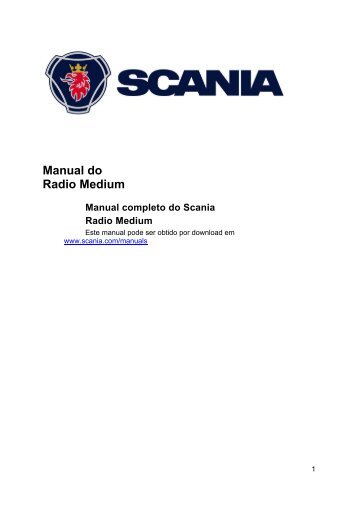 Manual do Radio Medium - Scania