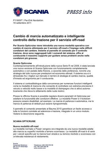 Cambio di marcia automatizzato e intelligente controllo ... - Scania