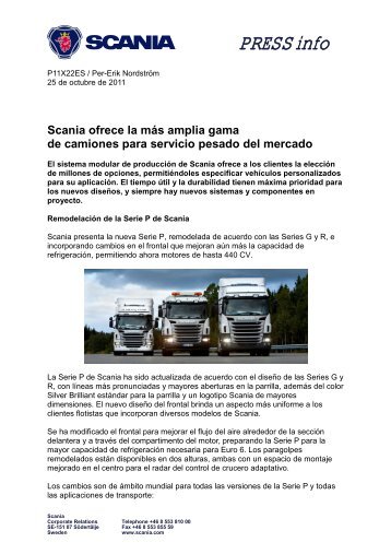 Scania ofrece la mÃƒÂ¡s amplia gama de camiones para servicio ...