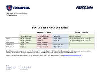 Lkw- und Busmotoren von Scania