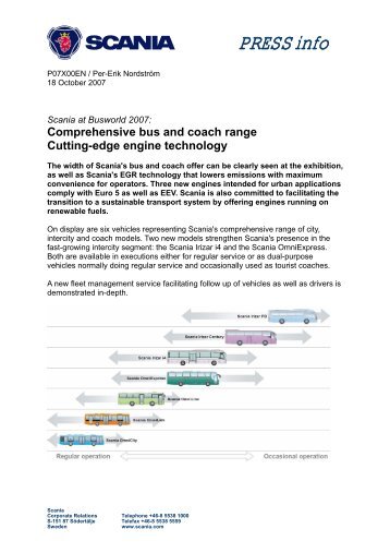 Comprehensive bus and coach range Cutting-edge engine ... - Scania