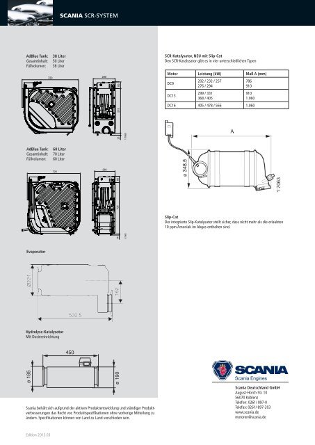 Scania Industriemotoren - EU Stage IV, US Tier 4f