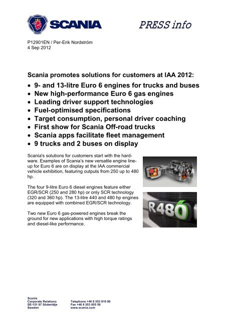 Scania press release