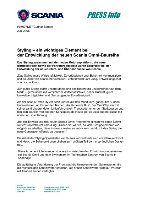 Styling bei der neuen Omni-Baureihe - Scania