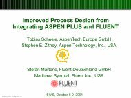 Improved Process Design from Integrating ASPEN PLUS and FLUENT