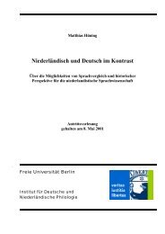 NiederlÃƒÂ¤ndisch und Deutsch im Kontrast - Freie UniversitÃƒÂ¤t Berlin