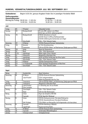 Veranstaltungskalender 77 - Hundwil