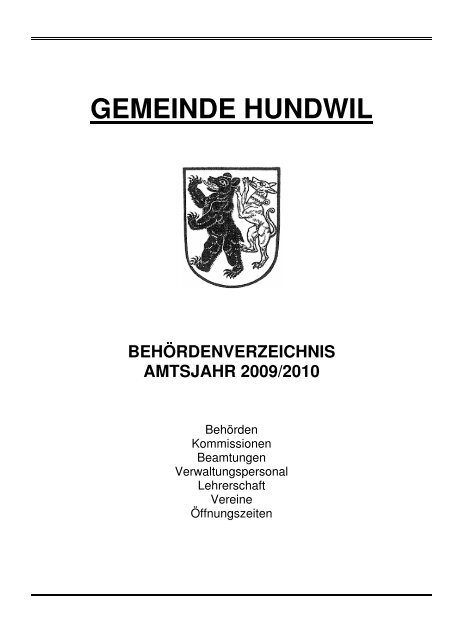 GEMEINDE HUNDWIL