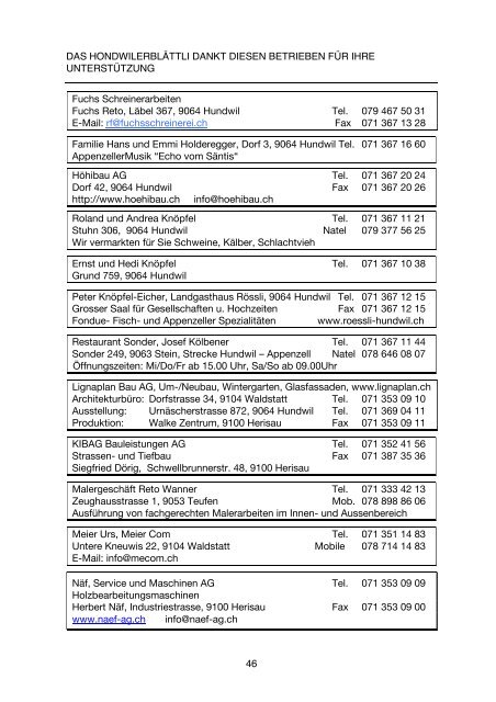 Nr. 87, Januar/Februar/März - Hundwil