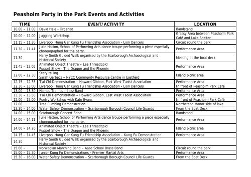 Peasholm Party in the Park Events and Activities - Scarborough ...