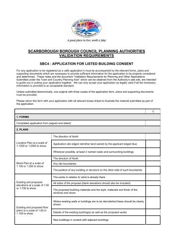Application for Listed Building Consent - Scarborough Borough ...