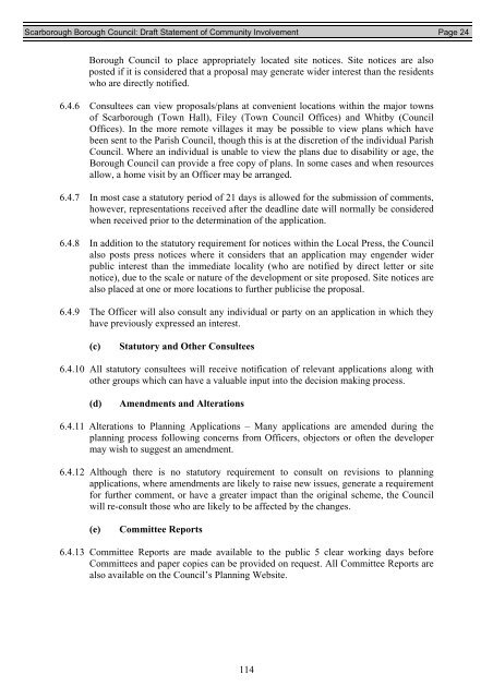 SCI Regulation 28 Statement of Consultation - Scarborough ...