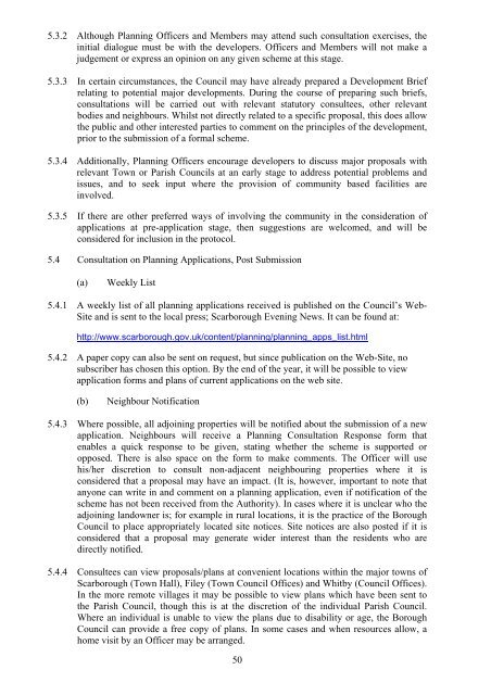 SCI Regulation 28 Statement of Consultation - Scarborough ...