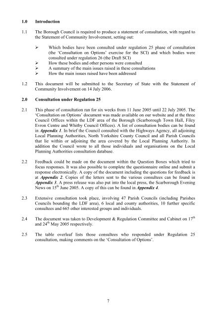 SCI Regulation 28 Statement of Consultation - Scarborough ...