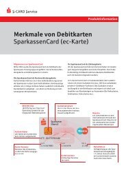 Merkmale von Debitkarten SparkassenCard (ec ... - S-CARD Service