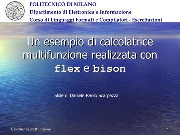 Esempio di calcolatrice multifunzione realizzata con flex e bison