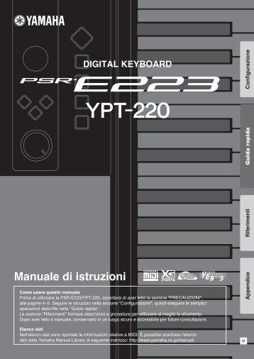 PSR-E223/YPT-220 Owner's Manual